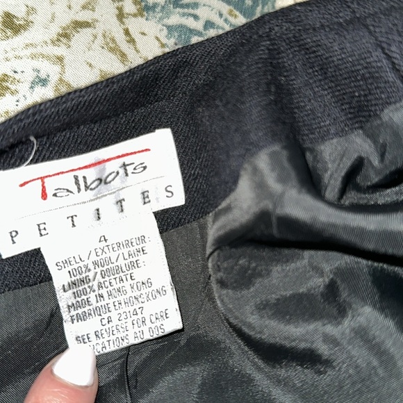 Talbots vintage Black Blazer Structured Suit Jacket size 4 wool fabric - Picture 5 of 6